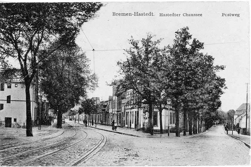 Die Hastedter Heerstra&szlig;e Ecke Postweg